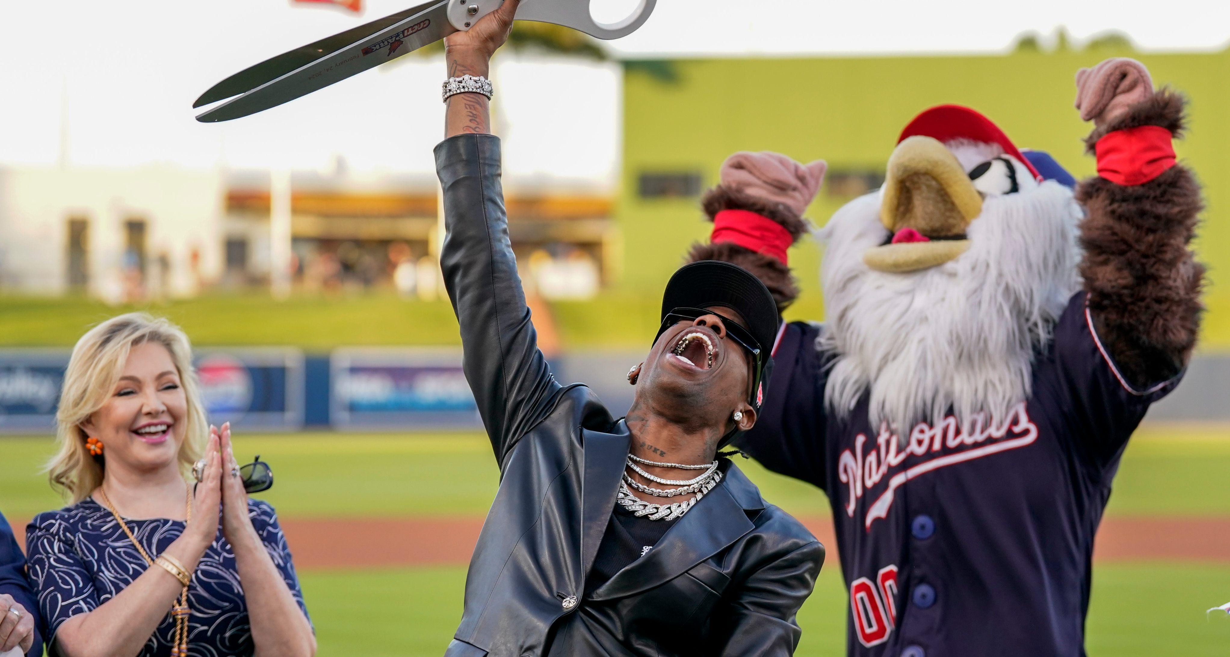 travis scott celebrates cutting the ribbon of the cacti park