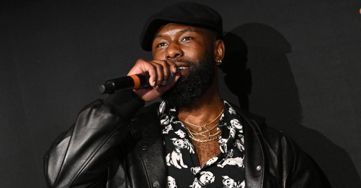 Trevante Rhodes speaking at Mea Culpa's Netflix screening.