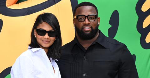 chanel iman and davon godchaux attend the louis vuitton menswear spring summer show