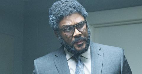 Tyler Perry has gray hair in the Netflix film 'A Fall From Grace.'