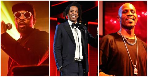 RZA, Jay-Z, DMX in side-by-side photo collage.