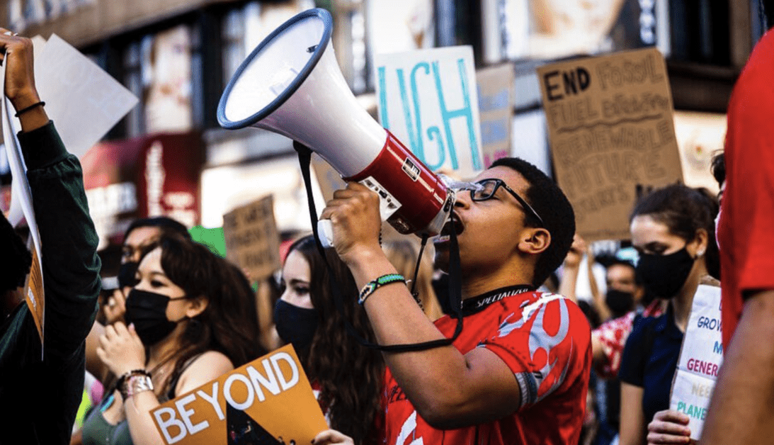 Jerome Foster at a social justice rally.