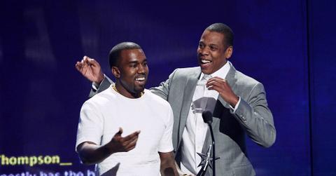 Kanye West and Jay-Z attend the BET Awards at The Shrine Auditorium