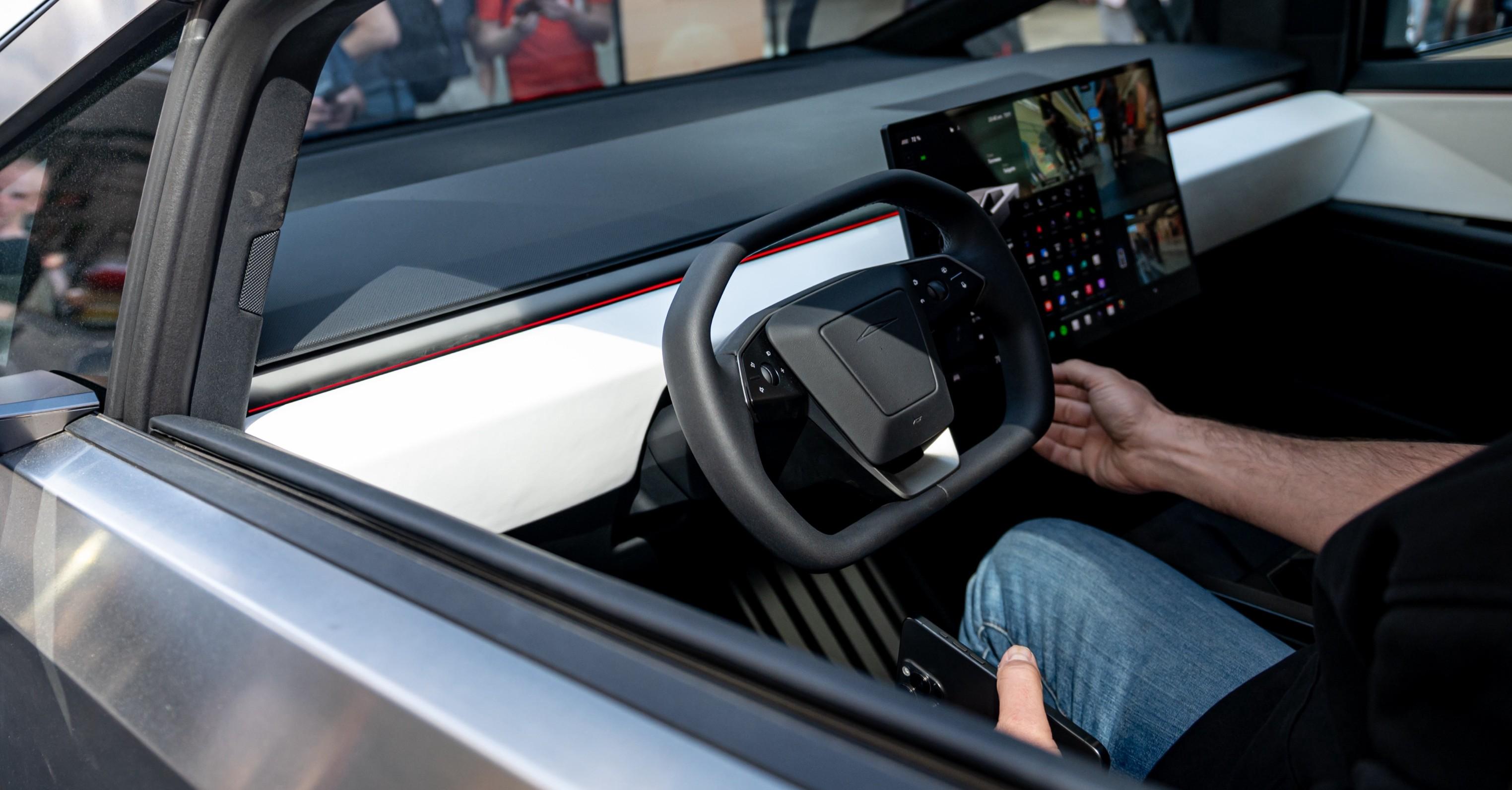 the cybertruck is presented at the mall of berlin