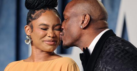 Zelie Timothy and Tyrese Gibson attend the 2023 Vanity Fair Oscar Party Hosted By Radhika Jones at Wallis Annenberg Center for the Performing Arts