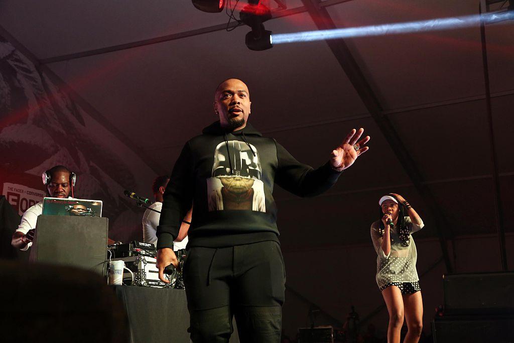  Timbaland (c) and Tink (r) perform at The Fader Fort Presented By Converse 