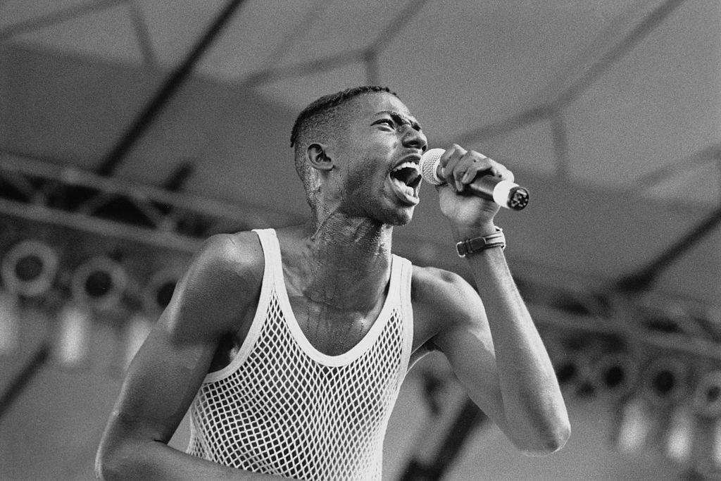 Photo of Buju BANTON; Performing live on stage in Kingston 