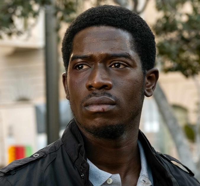 Close up shot of Damson Idris in "Snowfall"