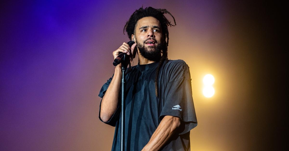 J. Cole performs during day 3 of Lollapalooza at Grant Park on July 30, 2022 in Chicago, Illinois. 