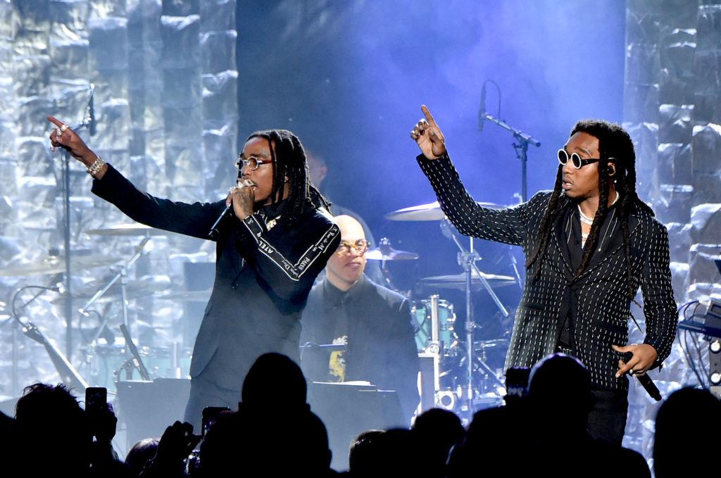 Quavo and Takeoff of Migos perform onstage during the Clive Davis and Recording Academy